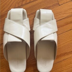 Freda Salvador Cream Leather Mules